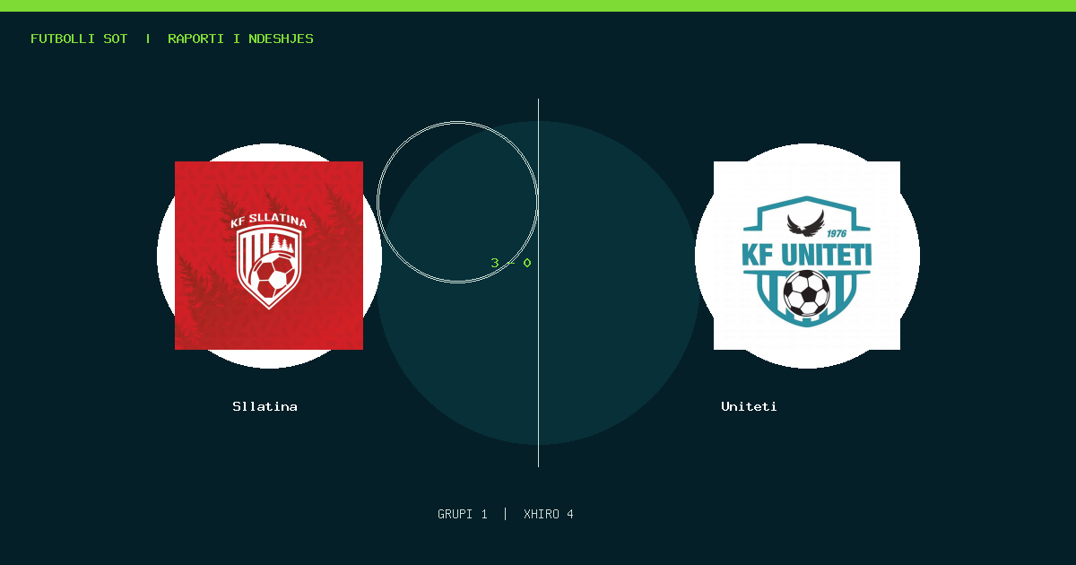 Sllatina 3–0 Uniteti · Raporti i ndeshjes