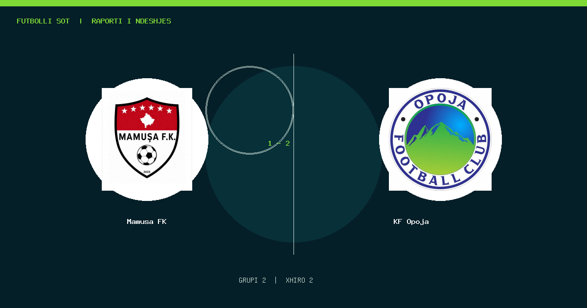 Mamuşa FK 1–2 KF Opoja · Raporti i ndeshjes